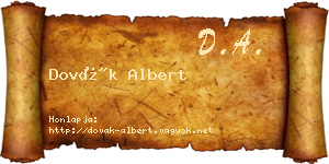 Dovák Albert névjegykártya