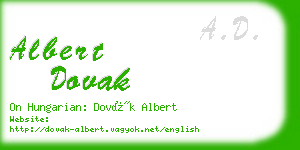 albert dovak business card